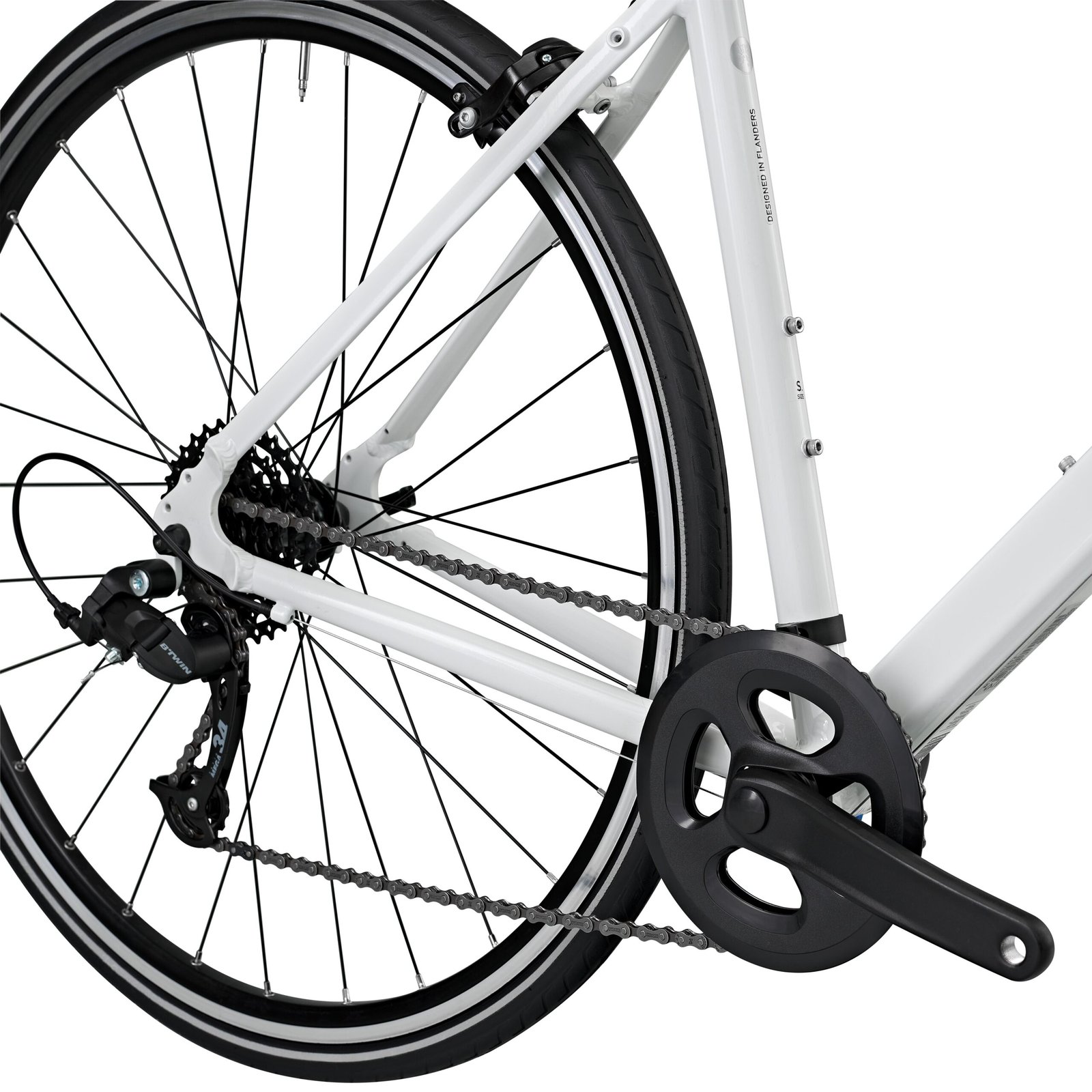 TRIBAN Women's Road Bike Easy 8 Speed Rim Brakes - White